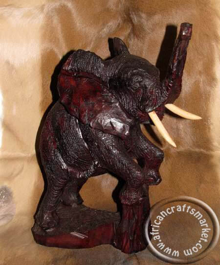 African wood standing elephant