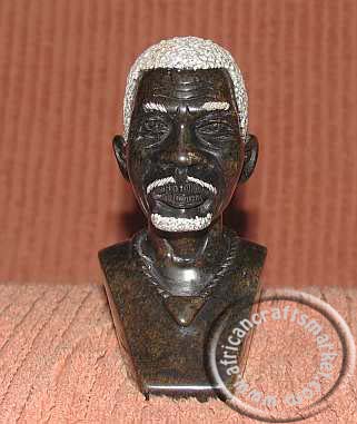 African stone Shona male bust