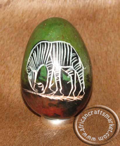African stone egg - Zebra