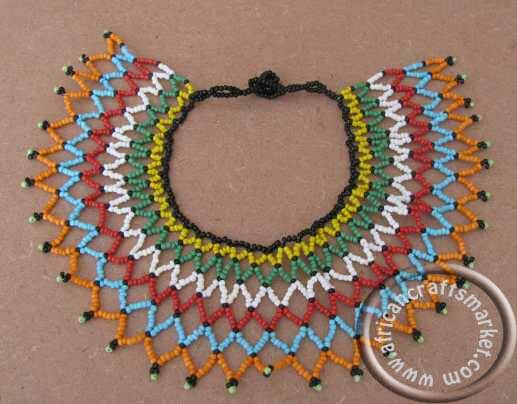 18"-South Africa 20 Strand Beaded Choker Necklace African Zulu Pink Details about   NWT 
