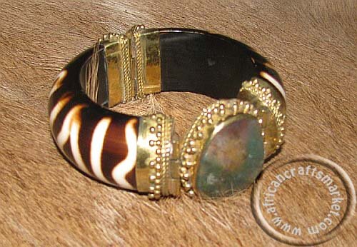 African camel bone and stone bracelet