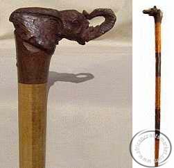 African Elephant handle cane walking stick