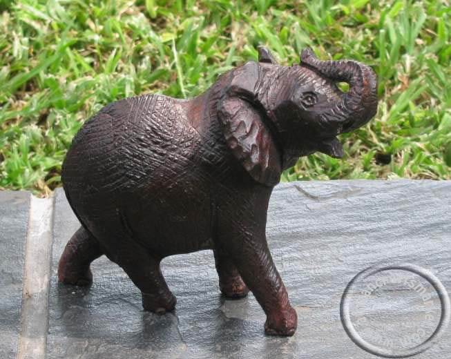 African wood carved elephant