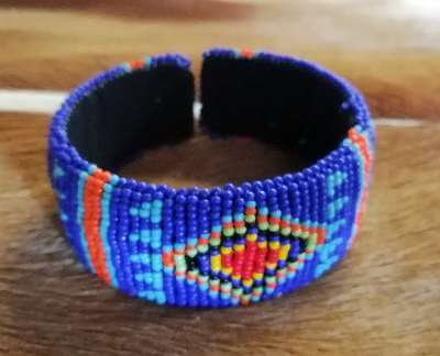 African Zulu necklace - blue