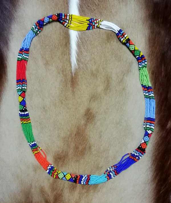 African Zulu necklace - silver black