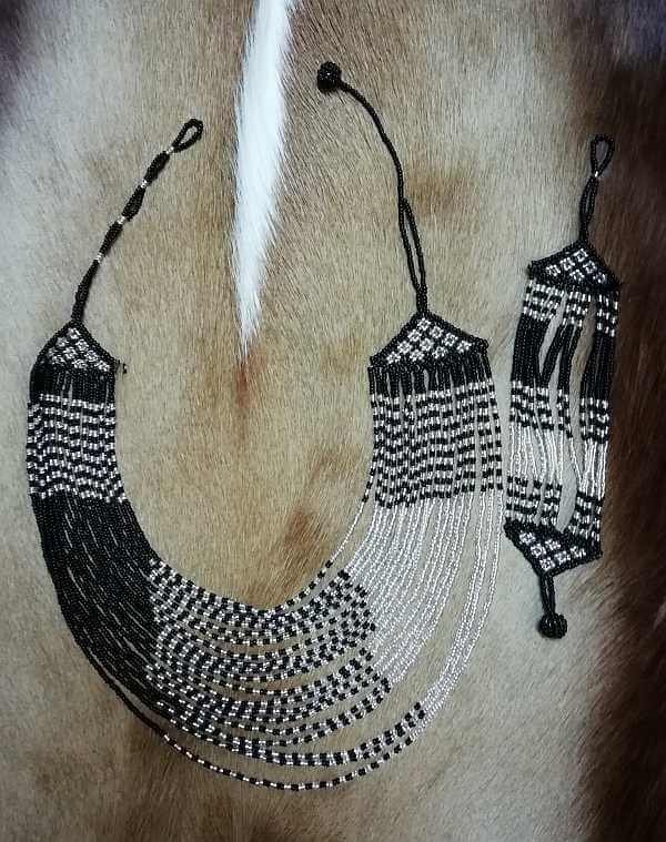African Zulu beaded necklace set