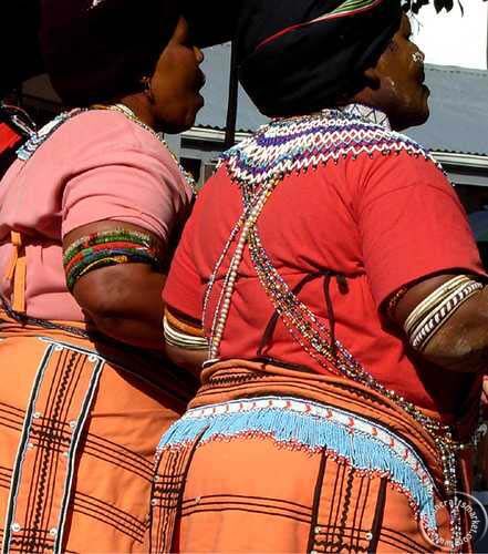 Zulu women wearing beaded belts