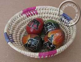 Zulu grass woven basket bowl 