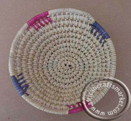 Zulu grass woven basket bowl