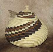 African Zulu grass woven pot