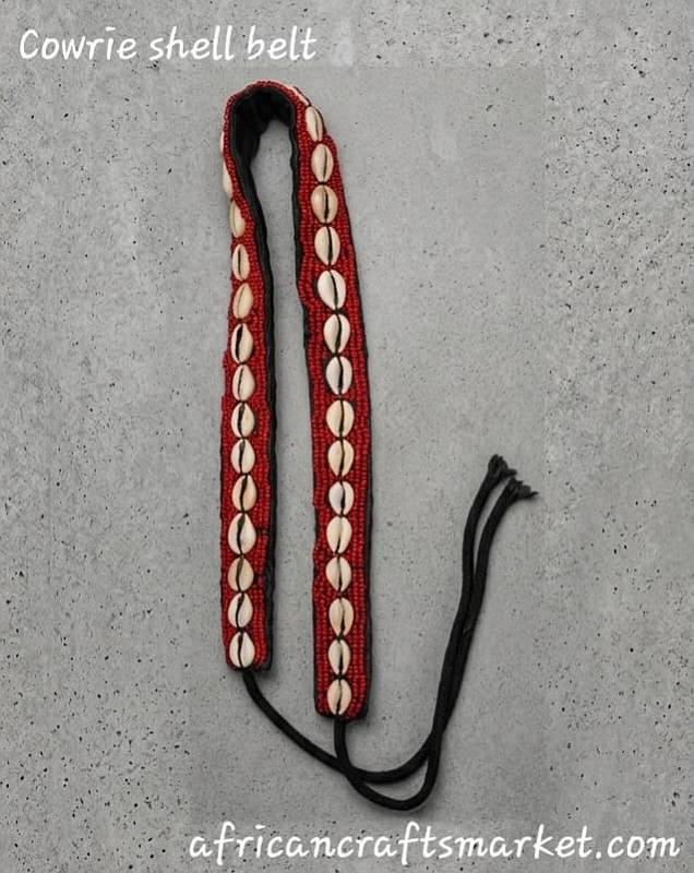 African cowrie shell belt