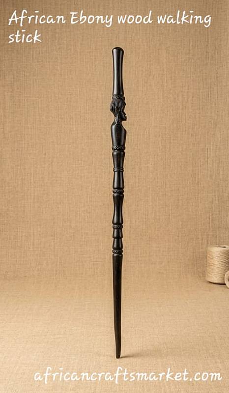 African Ebony woman cane African ebony tribal woman face cane