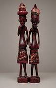 African Hand-Carved Wooden Maasai Tribal Couple Wooden Masai couple carving