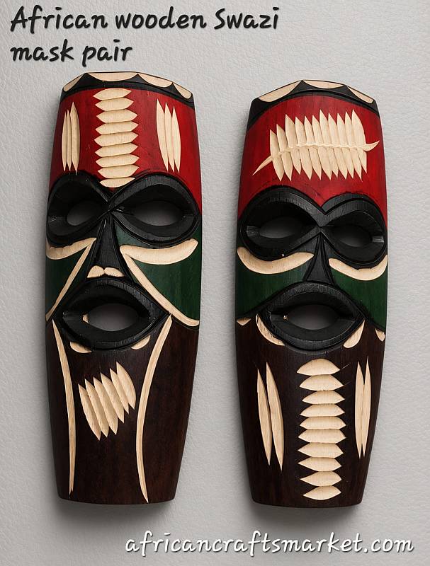 African Swazi art mask from Eswatini Detail of an African Swazi art mask from Eswatini
