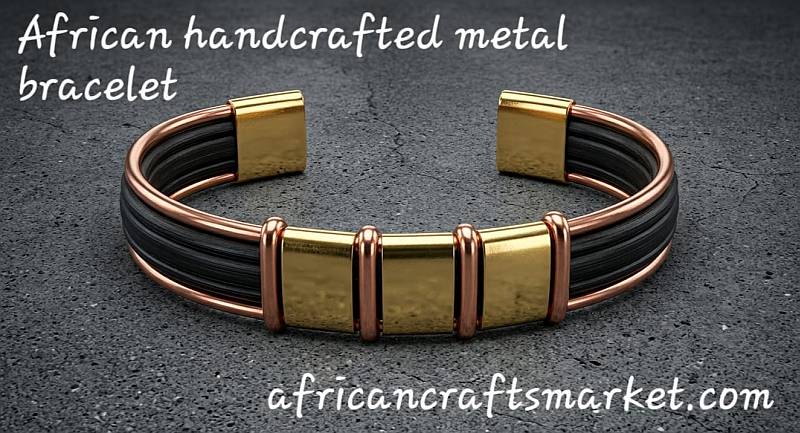 African Metal Wire and Rubber Inlay Bracelets African Metal Wire and Rubber Inlay Bracelets