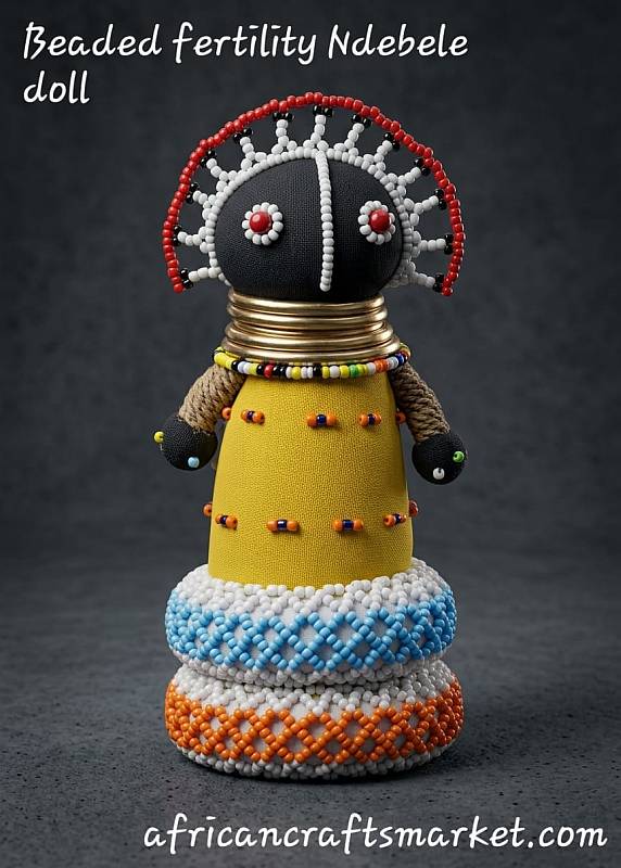 African Ndebele beaded fertility doll