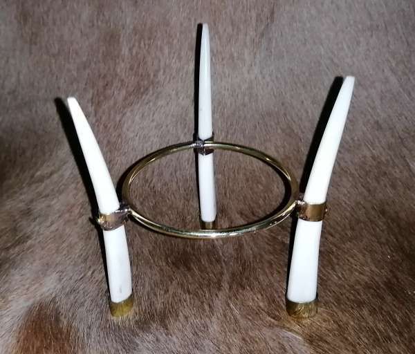 Wood & bone ostrich egg holder Wood & bone ostrich egg holder
