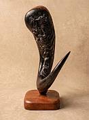 Carved Blue Wildebeest horn Carved Blue Wildebeest horn