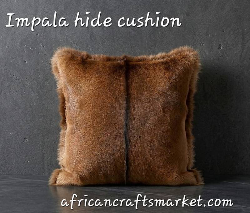 Tanned Impala hide cushion African Impala hide cushion