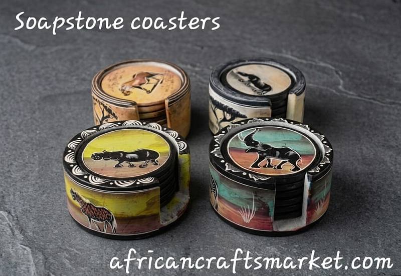 African soapstone coasters