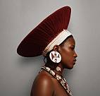 Hand-painted woman Zulu ear plugs