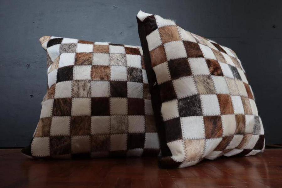Nguni hide patch cushion