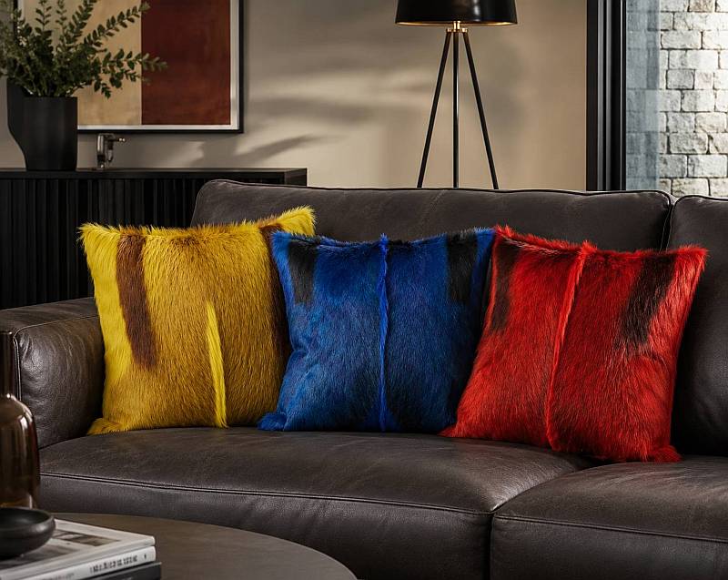 Tanned colorful Springbok hide cushions Tanned colorful Springbok hide cushions