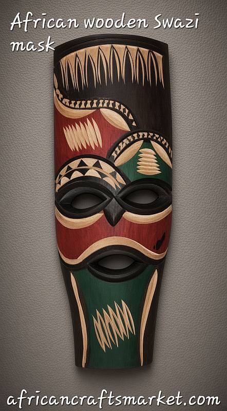 African Swazi art mask from Eswatini African Swazi art mask from Eswatini – front view