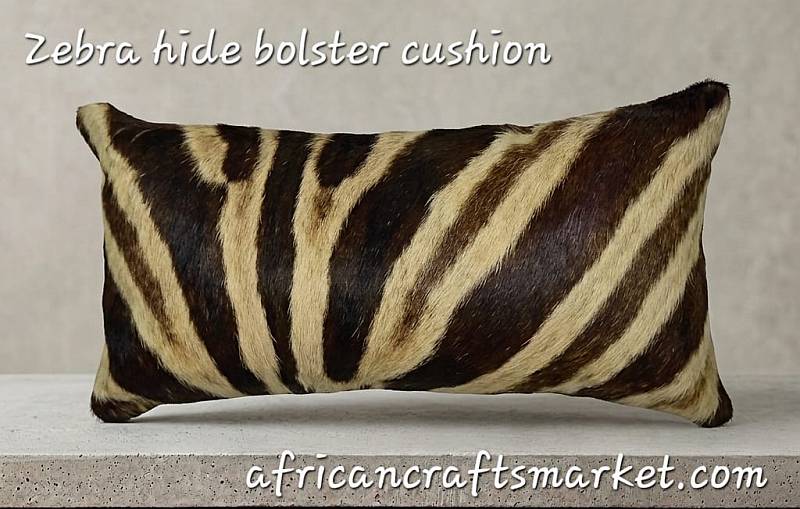 Zebra hide boster cushion Zebra hide bolster cushions