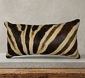 Zebra skin bolster cushion Zebra hide bolster cushion