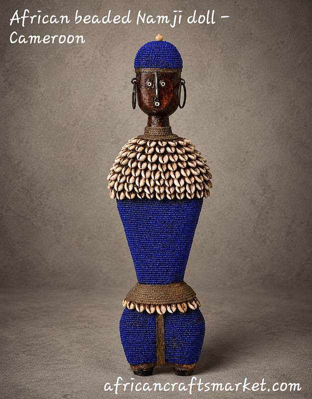 Handcrafted African Beaded Namji Doll Authentic Namji Tribal Doll