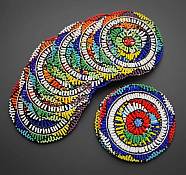 African handcrafted Zulu beaded coasters